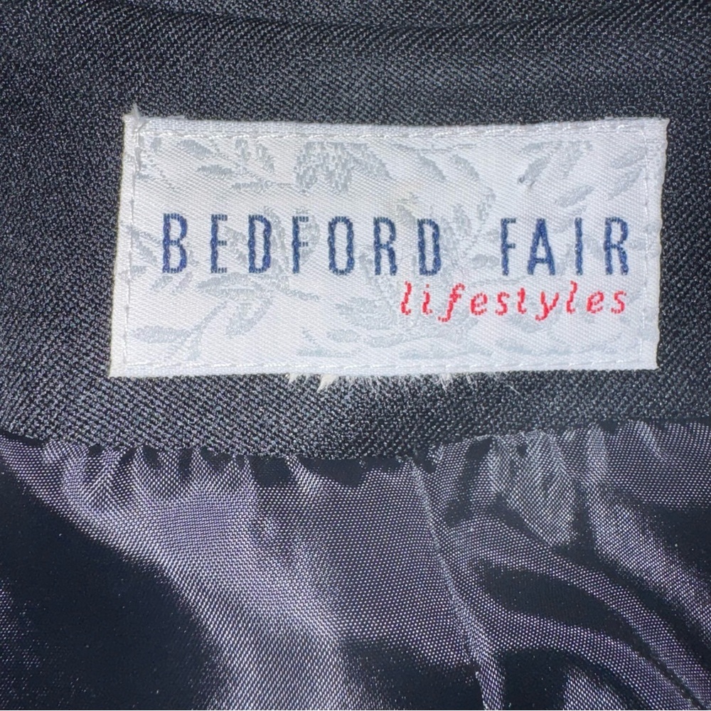 Bedford Fair Womens Black Long Wool Blend Coat Classic Tailored Size 12 - Picture 5 of 6